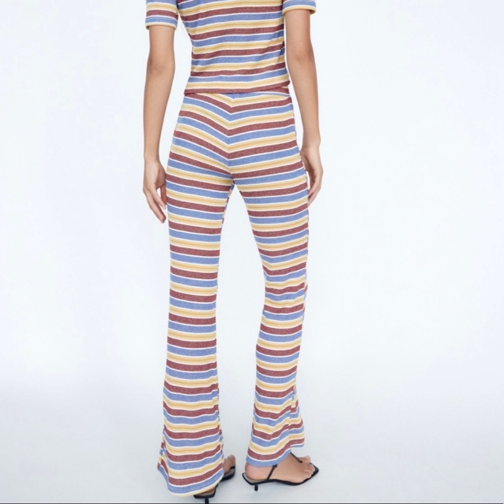 Zara Ribbed Flare Pull On Pants - Picture 5 of 6